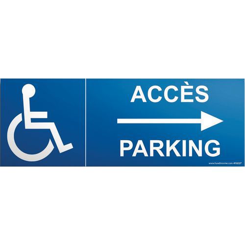 Signalisation accès parking handicapé flèche à droite