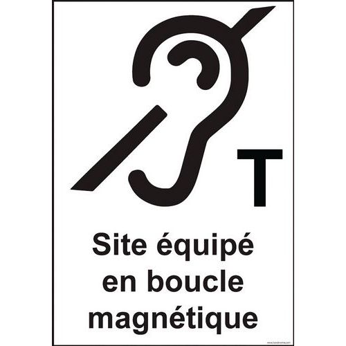 Panneau de signalisation site équipé en boucle magnétique