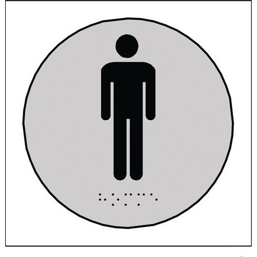 Plaque en relief et braille WC hommes