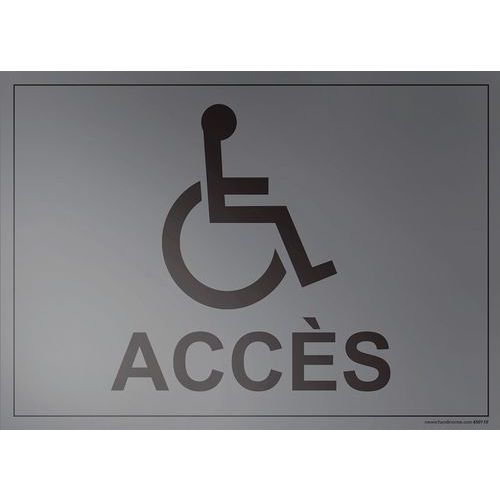 Plaque gravée accès + picto handicapé