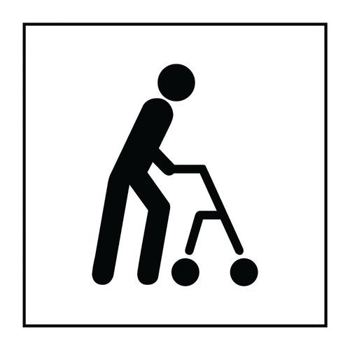 Pictogramme accessibilité capacité de déplacement à pied limitée en Gravoply