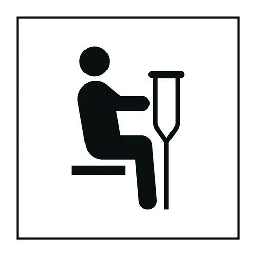 Pictogramme siège prioritaire pour personnes blessées en Gravoply