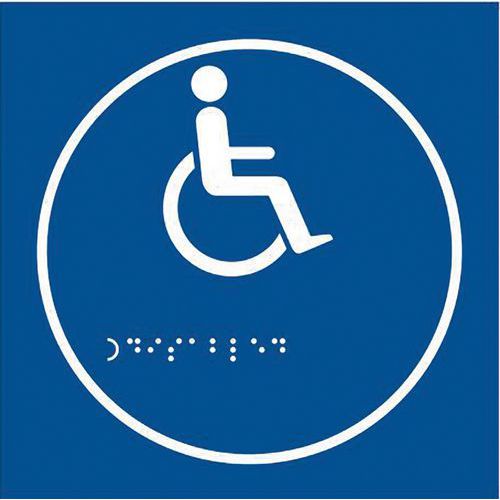 Panneau picto handicapé en relief et en braille