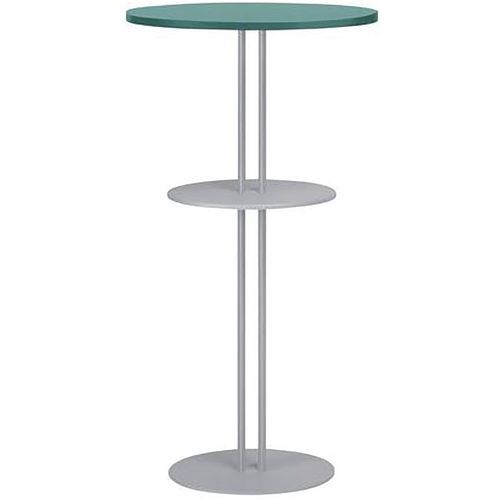 Mange-debout Roxane + tablette piètement 2 tubes Ø 60 cm