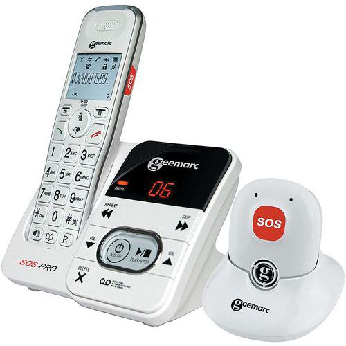 Téléphone sans fil AMPLIDECT 295 avec médaillon SOS - Geemarc