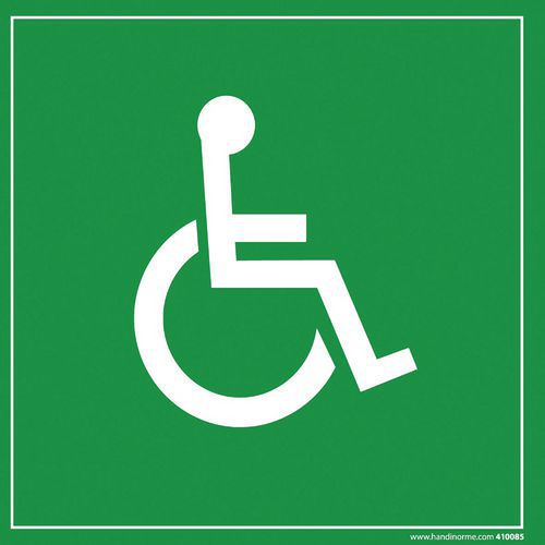 Panneau en PVC Symbole handicapé 200 x 200 mm