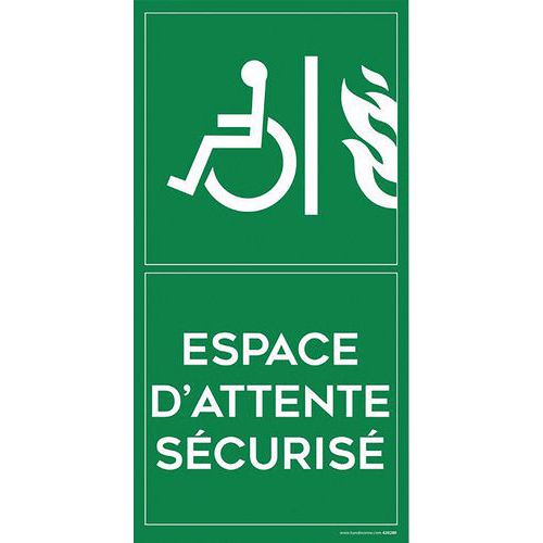 Panneau signalétique espace d'attente sécurisé