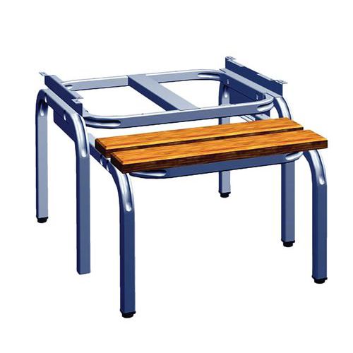 Socle banc escamotable pour vestiaire Seamline® 2 lames chêne Acial