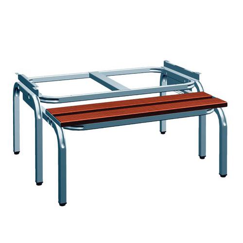 Socle banc escamotable pour vestiaire Seamline® - 2 lames composite Socle banc escamotable pour vestiaire Seamline® - 2 lames composite