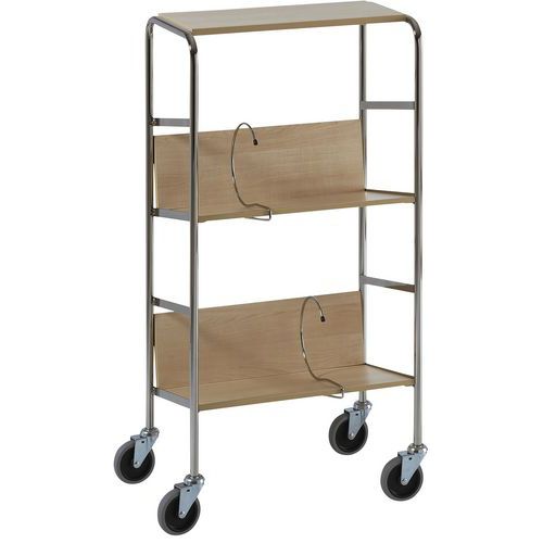 Chariot de classeurs - 3 plateaux - Capacité 75 kg