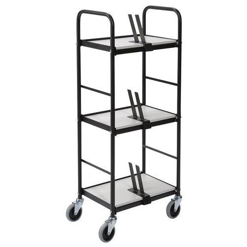 Chariot pour classeurs - 3 plateaux - Capacité 100 kg Chariot pour classeurs - 3 plateaux - Capacité 100 kg