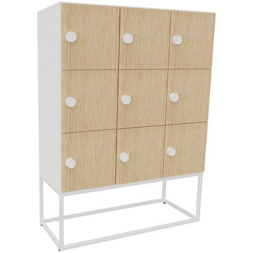 Meuble à casier Kim portes standard serrure à code socle métal Buronomic