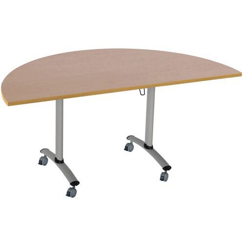 Table demi-lune plateau mélaminé pivotant Axe - Manutan Expert