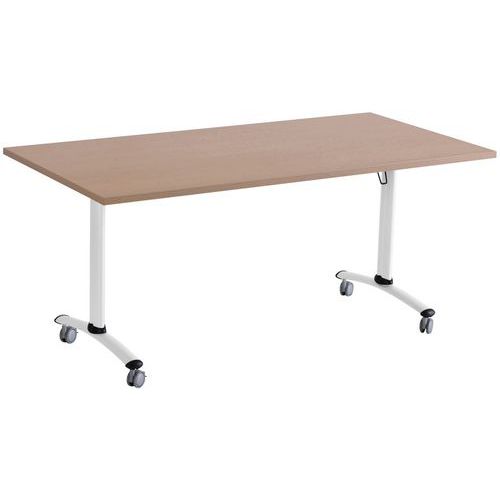 Table carrée plateau mélaminé pivotant Axe