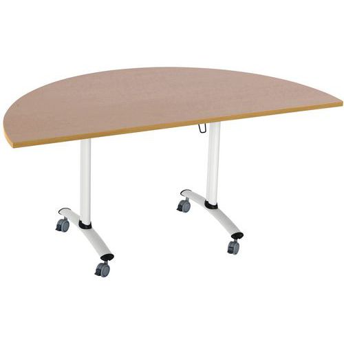 Table demi-lune plateau mélaminé pivotant Axe - Manutan Expert