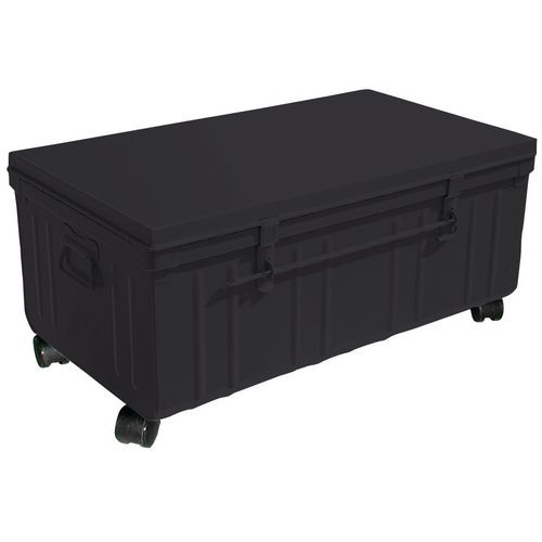 Table basse coffre sur roulettes Industrie