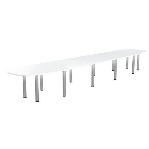 Table de réunion Elga plateau mélaminé pied tube MBA