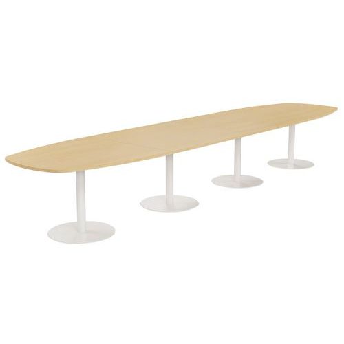 Table de réunion Elga plateau mélaminé pied corolle MBA