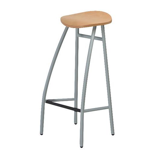 Tabouret haut Diablo assise bois verni