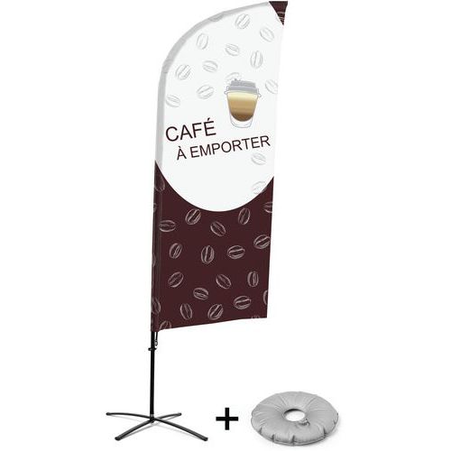 Beach flag avec pied croix Coffee To Go - Français - Showdown Displays Beach flag avec pied croix Coffee To Go - Français - Showdown Displays
