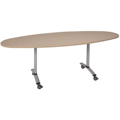 Table ovale plateau mélaminé pivotant Axe - Manutan Expert