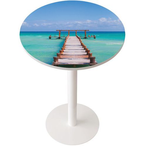 Table de réunion haute Easy Ø 80 cm plateau coloris Décor - Manutan Expert