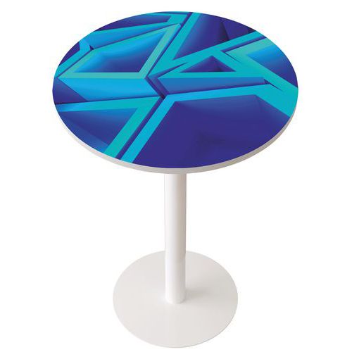 Table de réunion haute Easy Ø 80 cm plateau coloris Décor - Manutan Expert