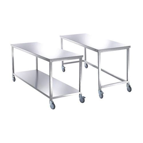 La table de préparation du linge en inox 2 plateaux