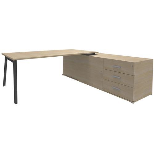 Bureau Steel Direction sur console 3 tiroirs Simmob