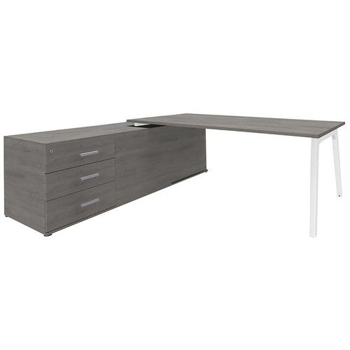 Bureau Steel Direction sur console 3 tiroirs Simmob