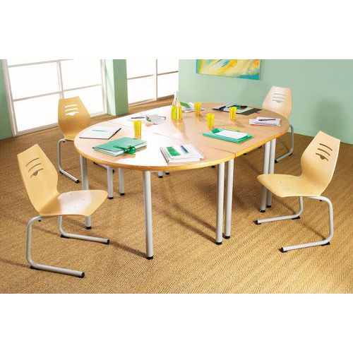 Table de réunion Soba plateau décor hêtre épaisseur 30 mm Table de réunion Soba plateau décor hêtre épaisseur 30 mm