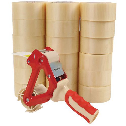 Rouleaux adhésifs PVC + 1 dévidoir ergonomique - Manutan Expert