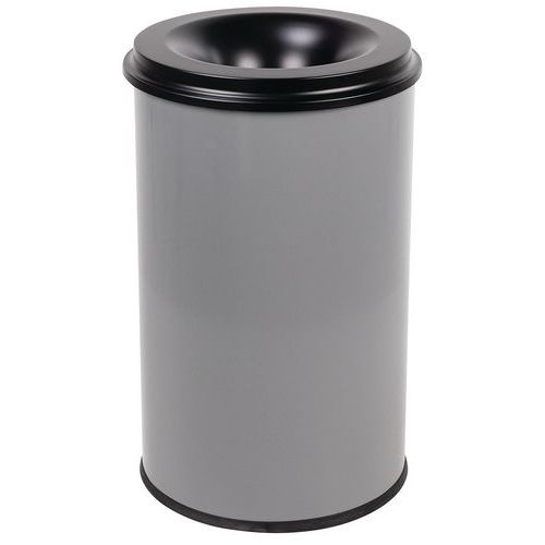 Poubelle antifeu Manutan - 20 L à 110 L - Noir ou Gris - Manutan Expert