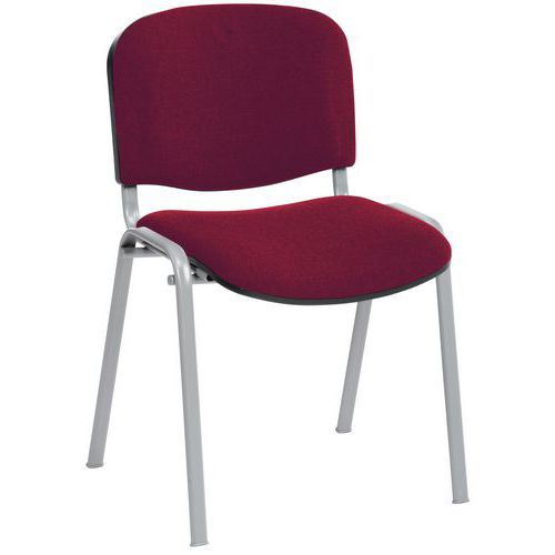 Lot 5 chaises Cluny accroche soudée Piètement gris alu tissu 100% acrylique