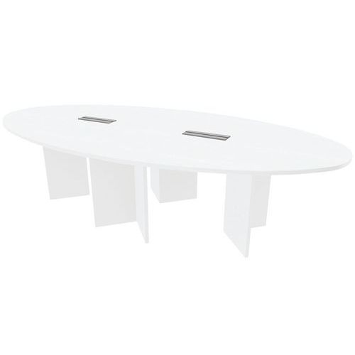 Table réunion ovale Quatuor trappe-Boîtier électrique-Manutan Expert