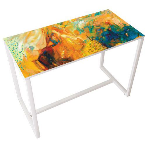 Table de réunion haute  6 personnes coloris Décor - Manutan Expert
