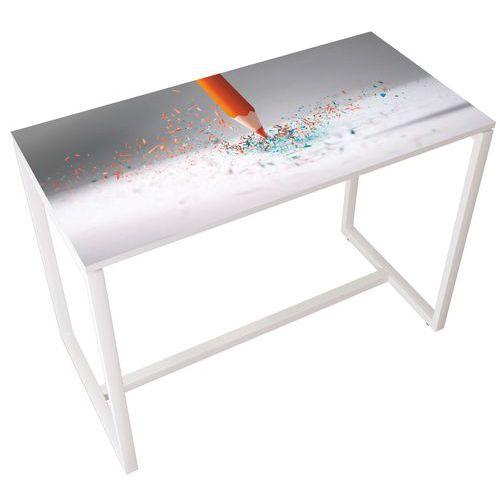 Table de réunion haute  6 personnes coloris Décor - Manutan Expert