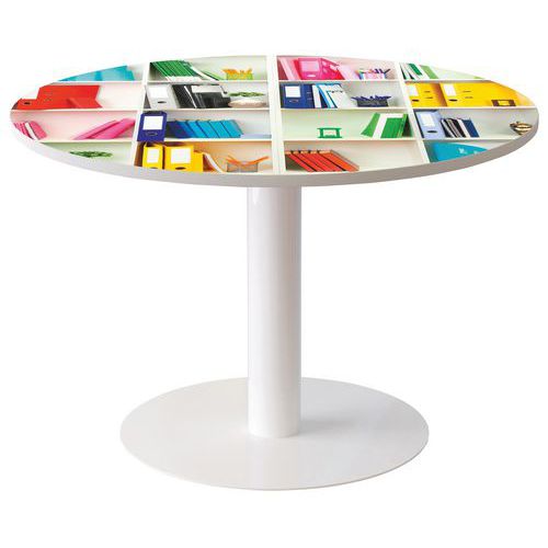 Table de réunion Easy office ronde coloris Décor - Manutan Expert