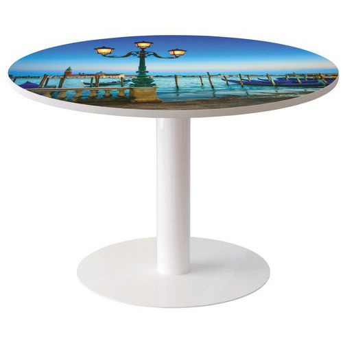 Table de réunion  ronde coloris Décor - Manutan Expert