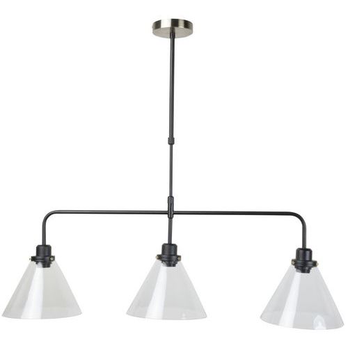 Suspension Jersey 3 lumières en métal peint noir mat Suspension Jersey 3 lumières en métal peint noir mat