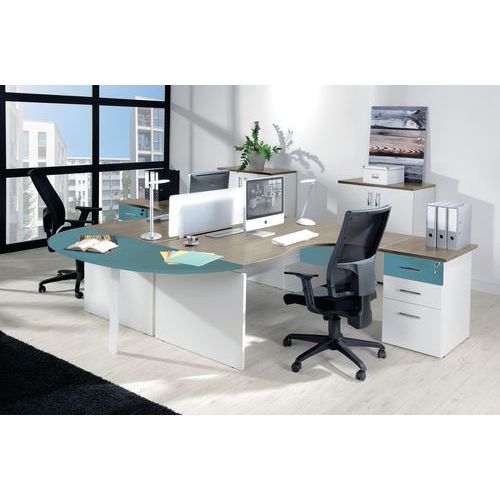 Caisson hauteur bureau Linéo Chêne Gris