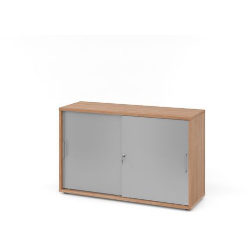 Armoire à portes coulissantes poignées métal - 2 cases - Hammerbacher