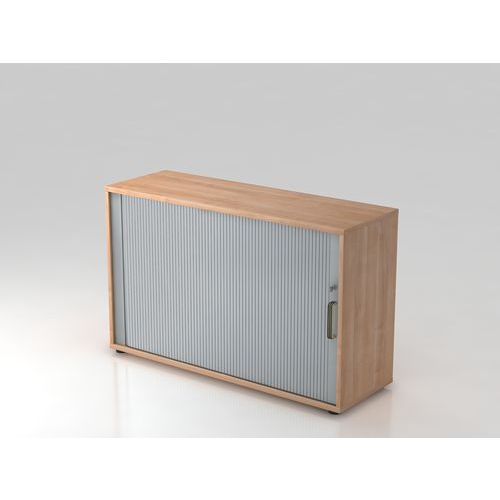 Armoire à rideau horizontale-Poignée striée-2 niveaux - Hammerbacher