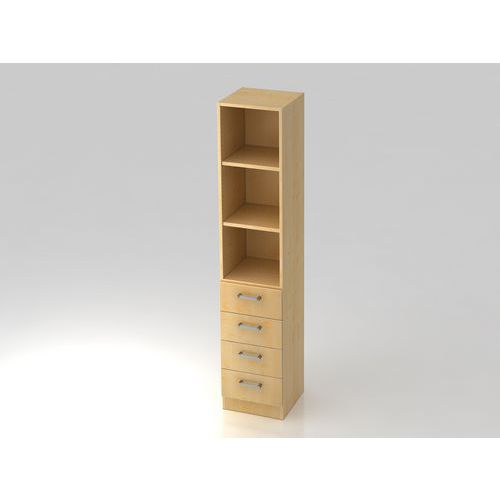 Armoire non verrouillable à 4 tiroirs - Poignée métal - Hammerbacher