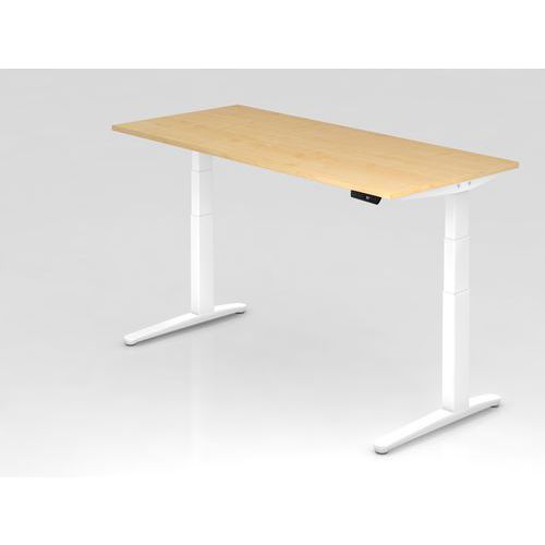 Bureau assis-debout pied blanc série XBHM-180x80 cm-Hammerbacher