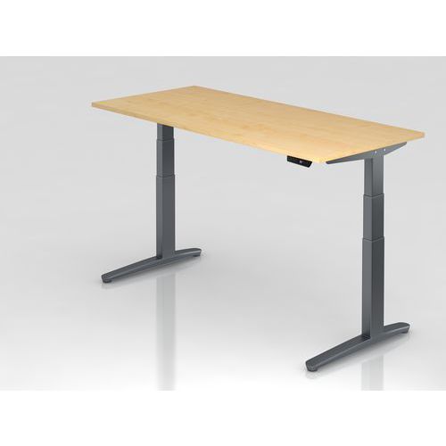 Bureau assis-debout pieds graphite série XBHM-180x80cm-Hammerbacher