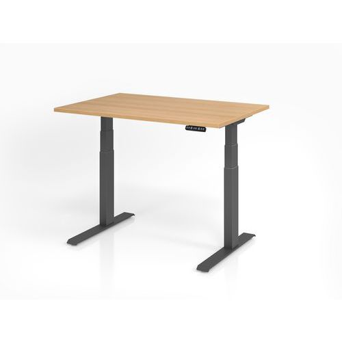 Bureau assis-debout XDKB - Plateau chêne - 120x80 cm - Hammerbacher