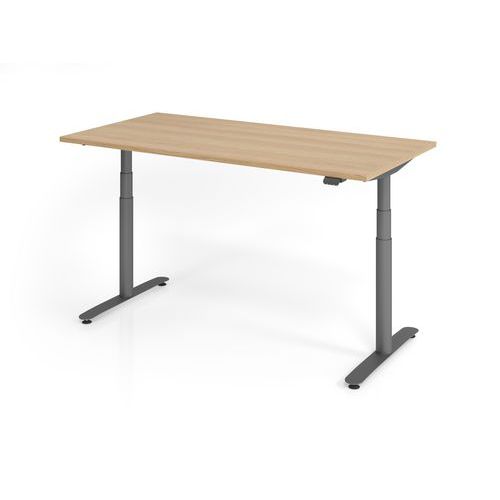 Bureau assis-debout XDLR - Plateau chêne - 160x80 cm - Hammerbacher