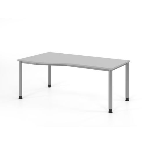 Bureau asymétrique à 4 pieds ronds - 180x100 cm - Hammerbacher