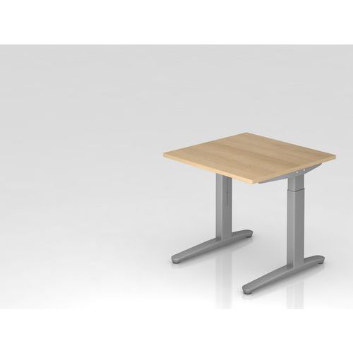 Bureau carré série XB - Plateau chêne - 80x80 cm - Hammerbacher